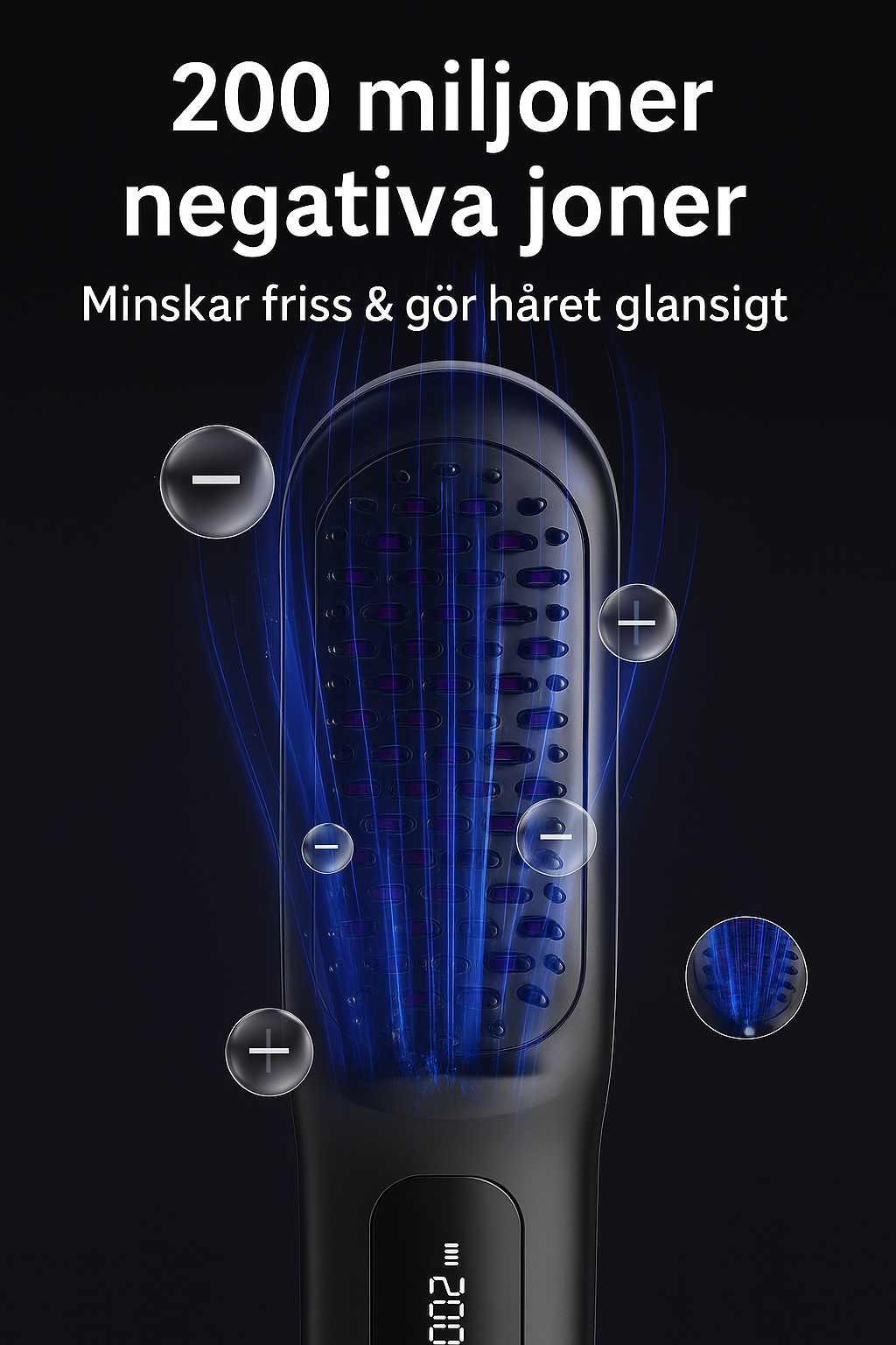 Uppladdningsbar hårplattningsborste