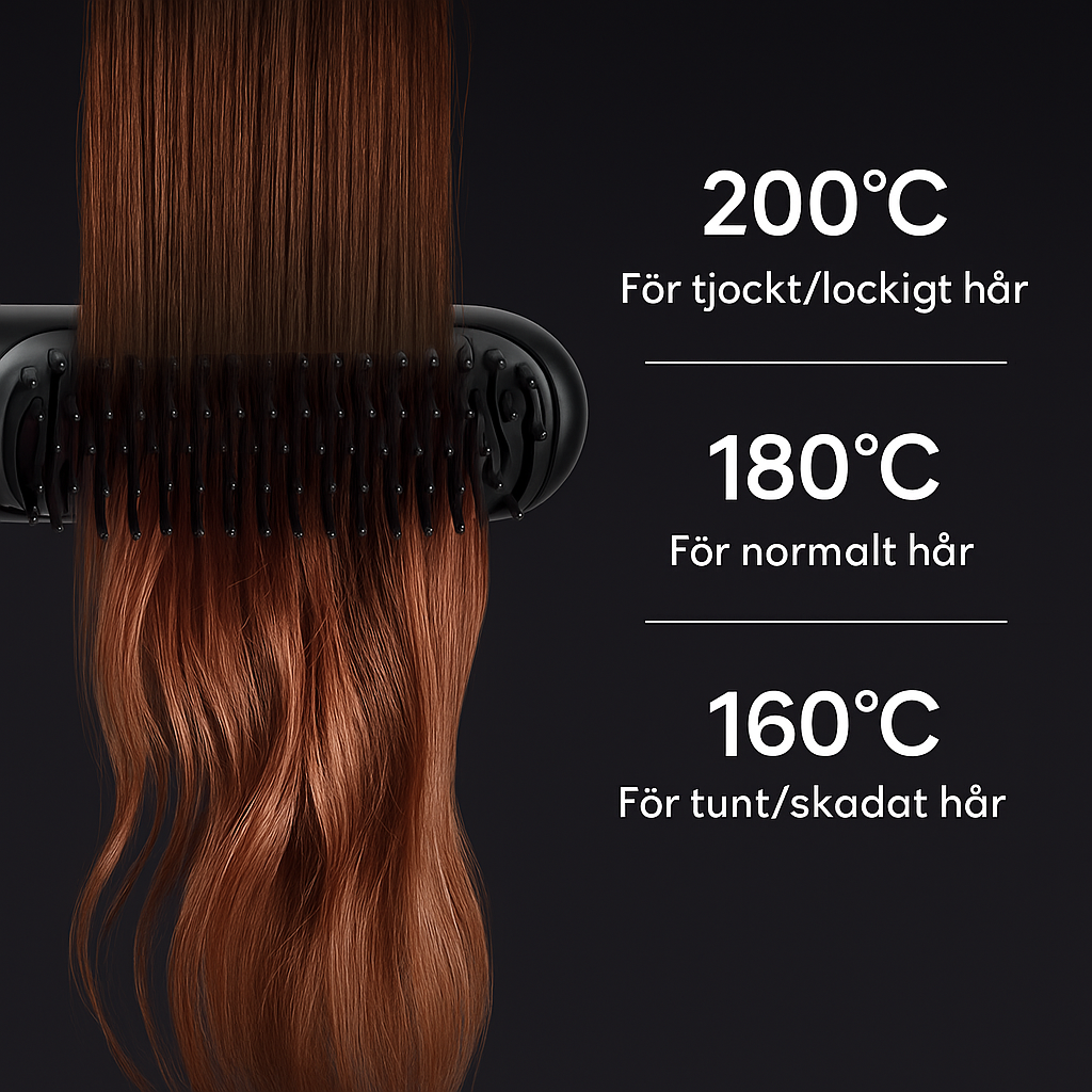 Uppladdningsbar hårplattningsborste
