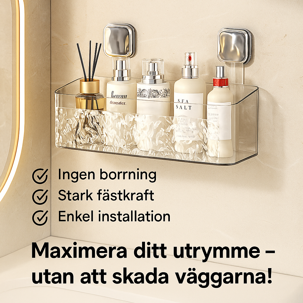 Stansfritt väggmonterat förvaringsställ