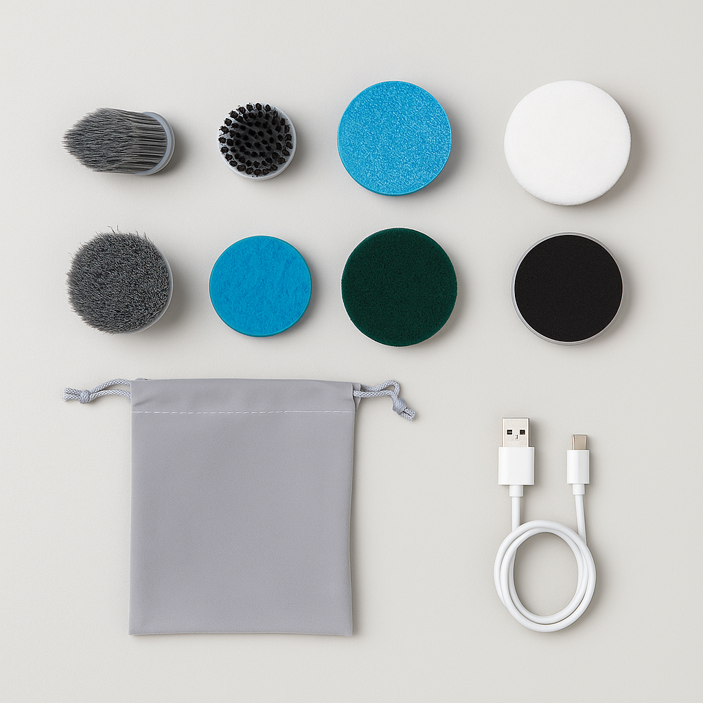  Roterande Rengöringsborste 8-i-1 + Justerbar Längd för Alla Ytor